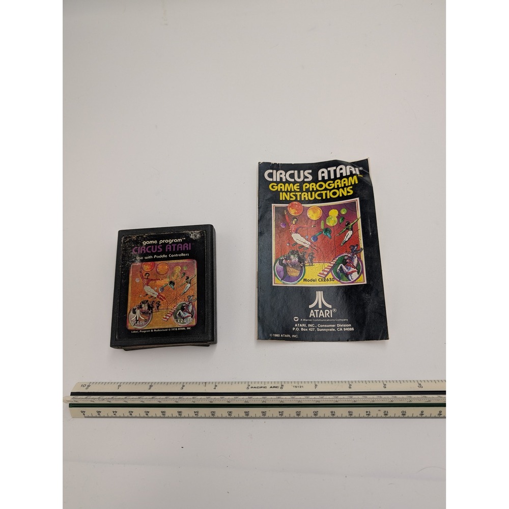 Circus Atari 2600 Game Cartridge CX2630 with Original Instruction Manual 1978